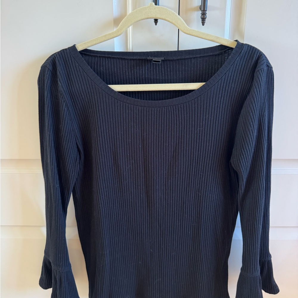 J. Crew Black Ribbed Top